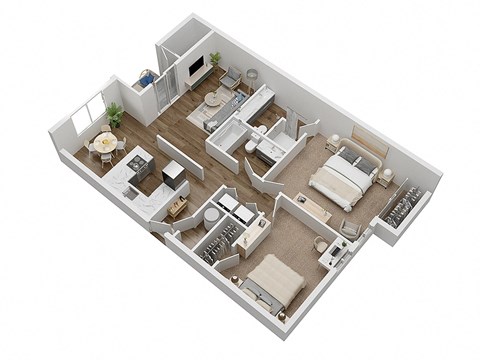 Two bedroom floor plan